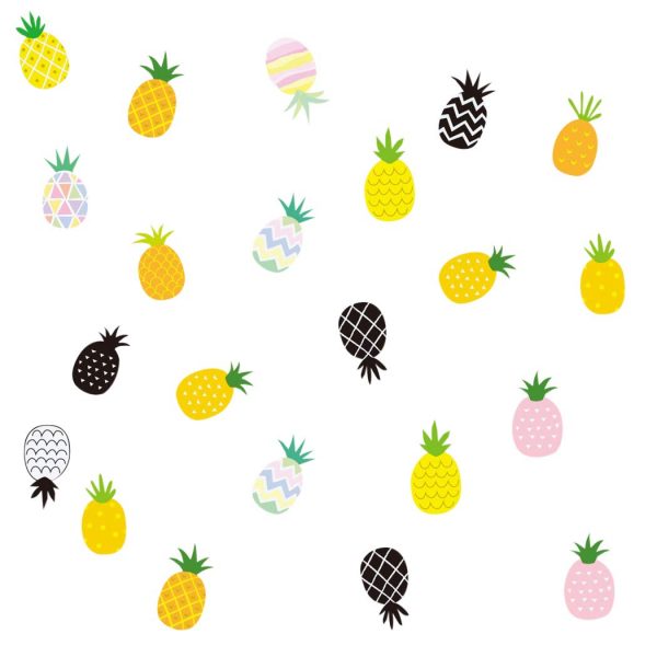 Set 30 Stickere decorative model Ananas, 21×14.8 cm, multicolor
