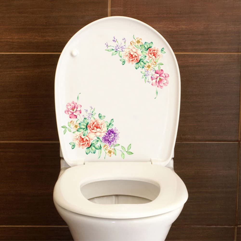 Set 2 stickere decorative Bujori si liliac, 25x30 cm, multicolor - imagine 2