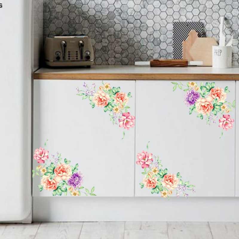 Set 2 stickere decorative Bujori si liliac, 25x30 cm, multicolor - imagine 5