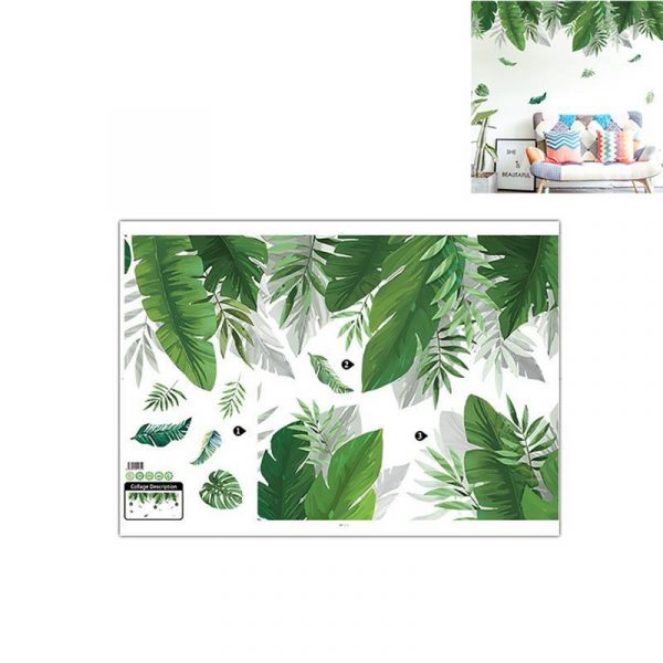 Sticker decorativ Frunze de palmier, 67x146cm, culoare verde