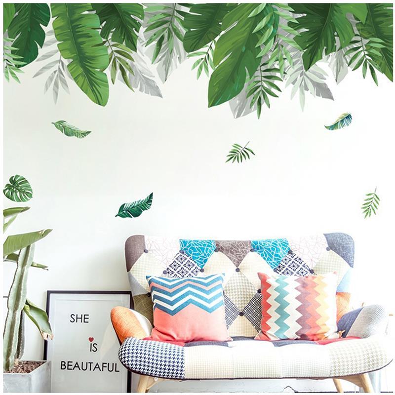 Sticker decorativ Frunze de palmier, 67x146cm, culoare verde - imagine 6