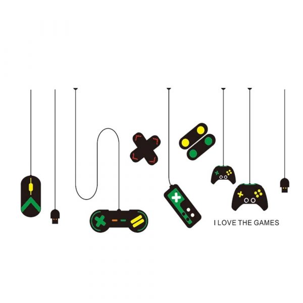 Autocolant decorativ de perete -I Love Games- 80×140 cm, multicolor