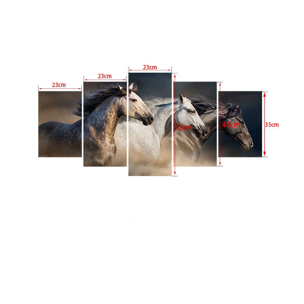 Autocolant 3D de perete Horses, 115x35 cm, multicolor - imagine 6