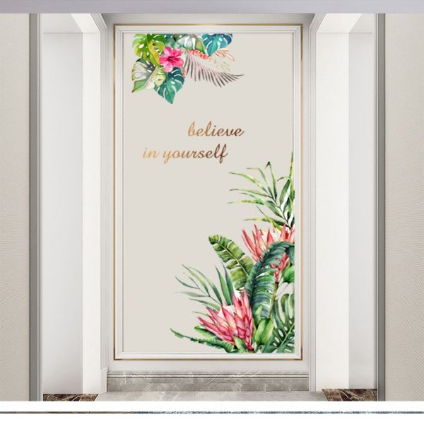 Sticker decorativ floral – Believe in yourself- 80×120 cm, multicolor