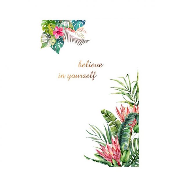 Sticker decorativ floral – Believe in yourself- 80×120 cm, multicolor