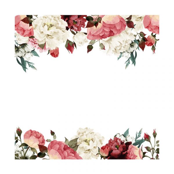 Sticker decorativ floral cu Bujori multicolori 3D, 45×60 cm
