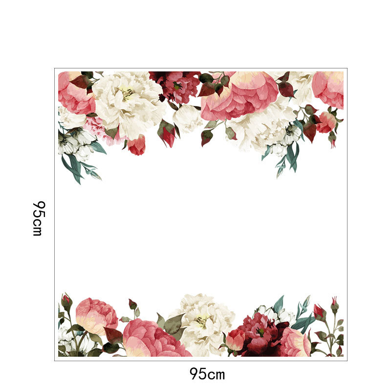 Sticker decorativ floral cu Bujori multicolori 3D, 45x60 cm - imagine 6