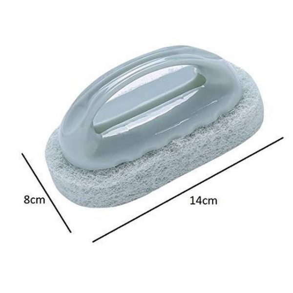 Burete abraziv cu maner din plastic, 14×8 cm, albastru