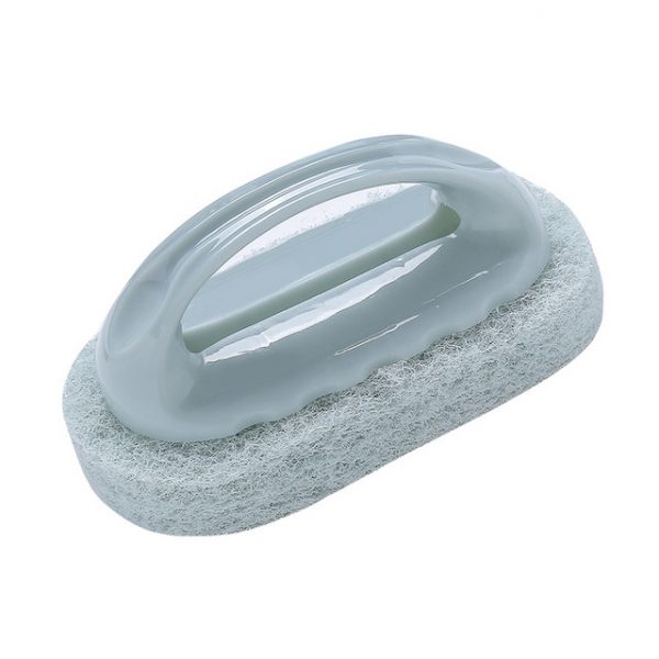 Burete abraziv cu maner din plastic, 14×8 cm, albastru