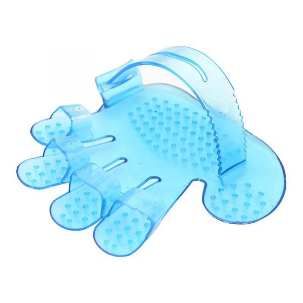 Manusa pentru spalat si masat animale de companie, 11×11.5 cm, culoare albastru