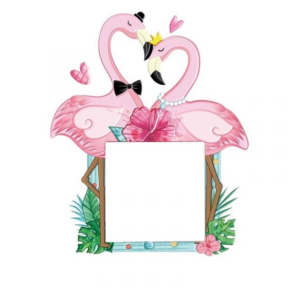 Sticker decorativ 3D pentru priza sau intrerupator, model Flamingo, 8.6×8.6 cm, culoare roz