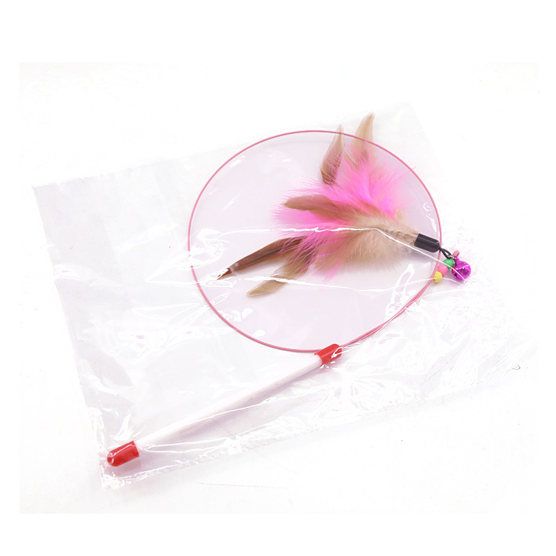 Jucarie interactiva pentru pisici cu pene si clopotel, 15x 66 cm, multicolor - imagine 4