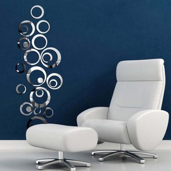 Stickere decorative pentru pereti model AN 212, argintiu, 24 buc / set