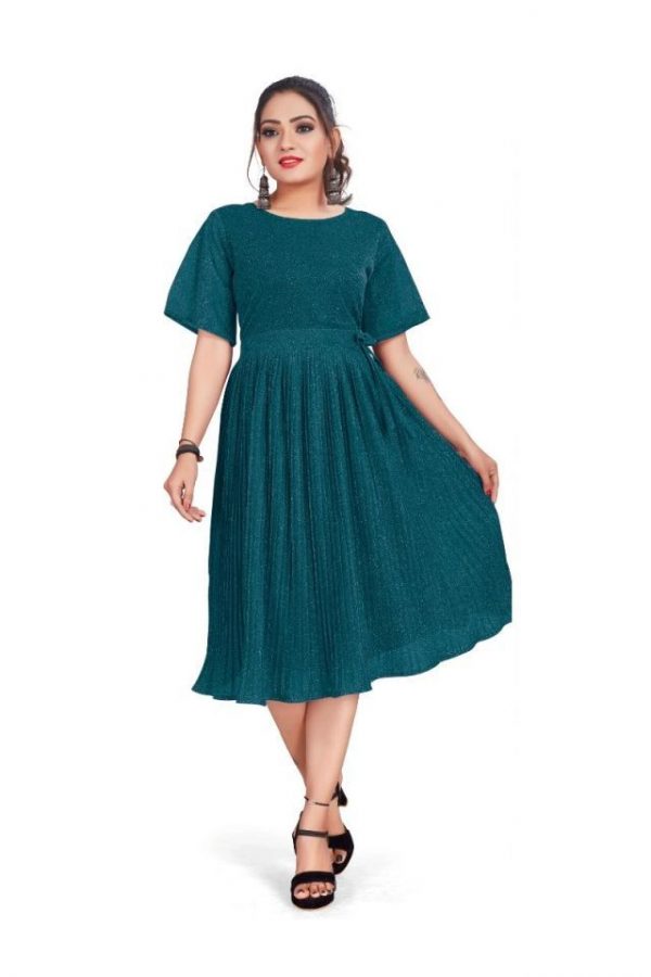 Rochie de zi Yash din poliester cu captuseala culoare turcoaz marime M