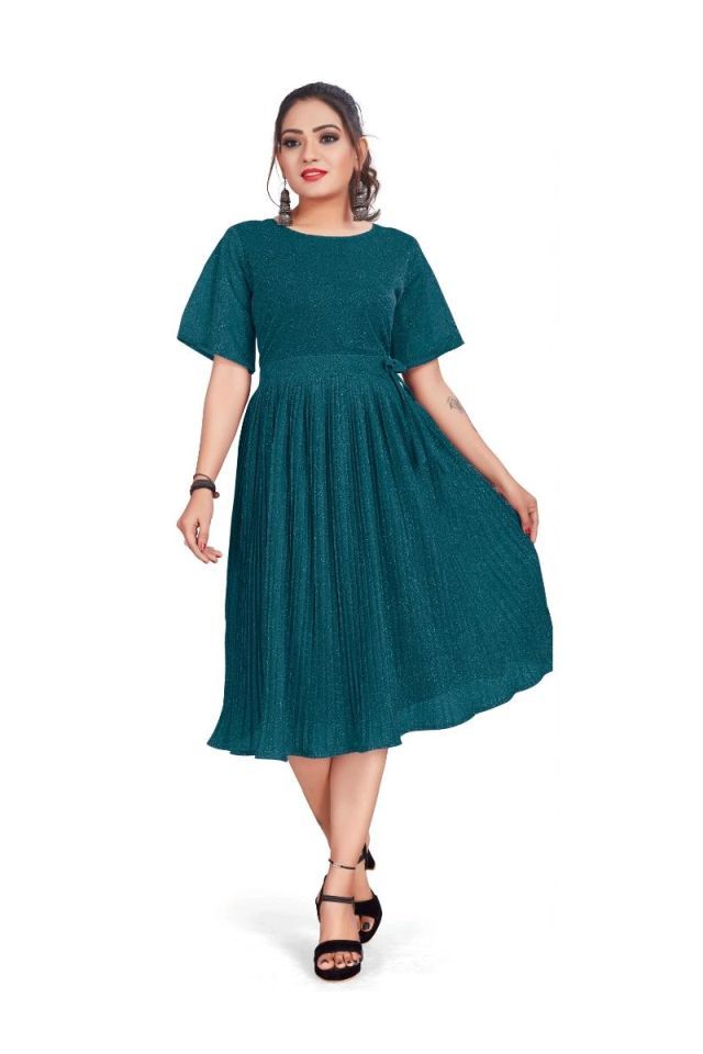Rochie de zi Yash din poliester cu captuseala culoare turcoaz marime M - imagine 2