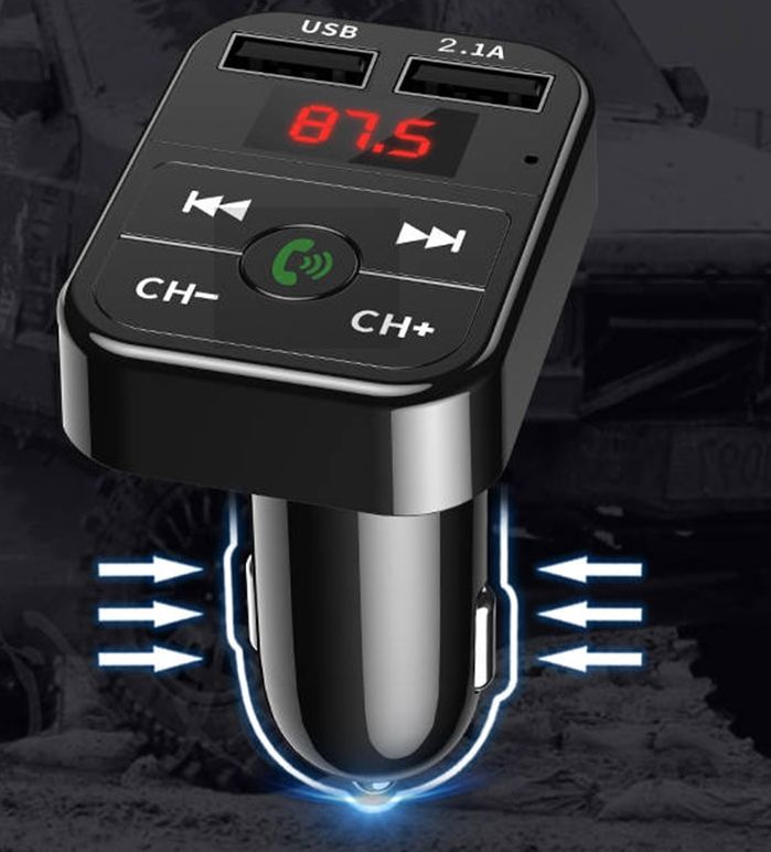 Modulator FM Bluetooth, dual USB, USB 5.0, MicroSD, culoare Negru - imagine 2