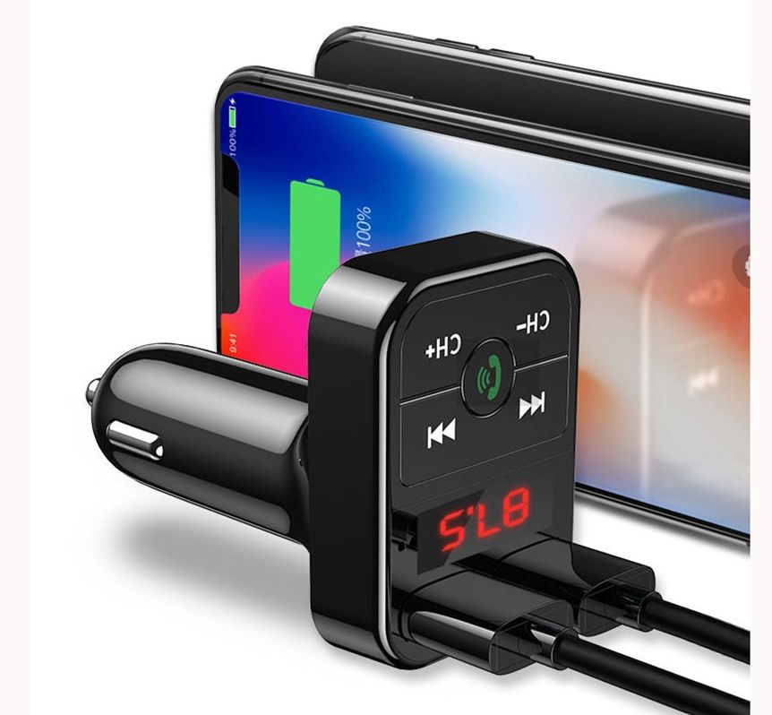 Modulator FM Bluetooth, dual USB, USB 5.0, MicroSD, culoare Negru - imagine 3