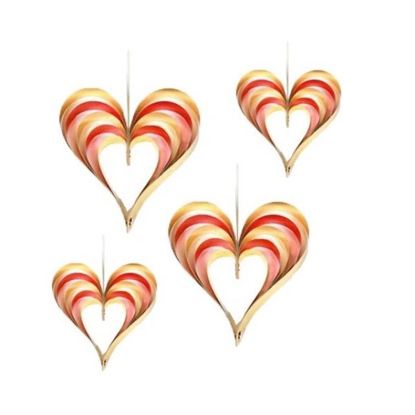 Set accesorii decor hanging hearts, 4buc /set