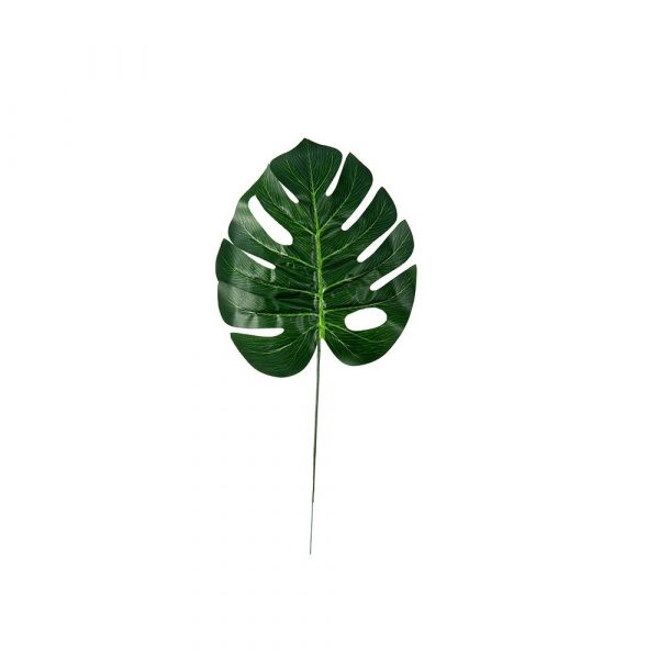 Frunza artificiala Philodendron, 17x35cm, pentru decor sau aranjament floral, culoare verde
