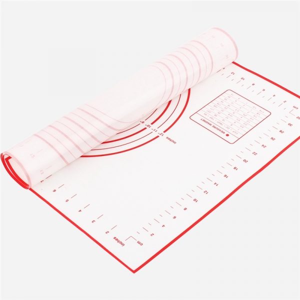 Plansa antiaderenta pentru aluat din silicon, 30×40 cm, culoare alb/rosu