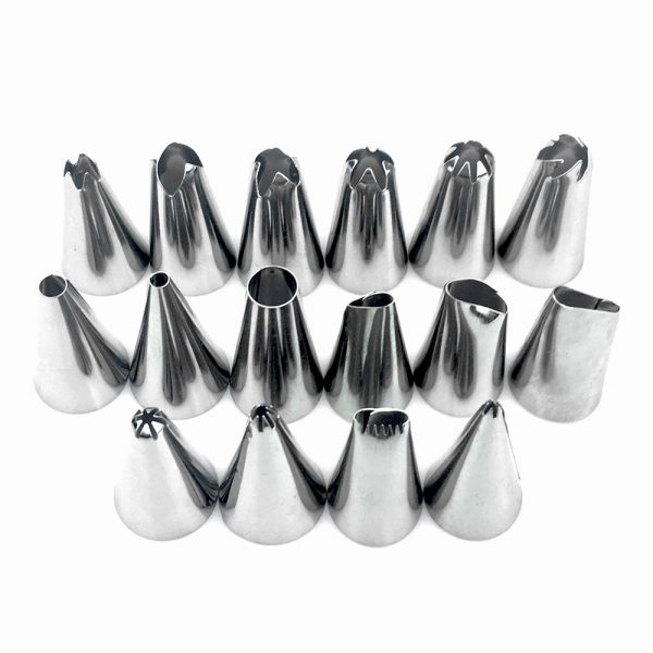 Set pos din silicon si 12 duiuri inox, pentru decorare tort, culoare roz