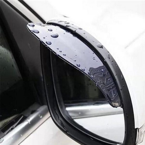 Set 2 Protectii ploaie pentru oglinzi laterale auto, din plastic, culoare negru