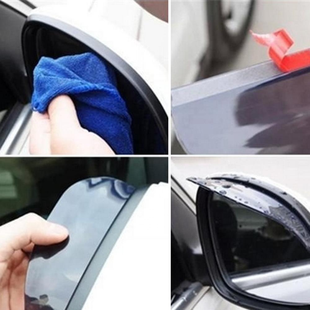 Set 2 Protectii ploaie pentru oglinzi laterale auto, din plastic, culoare negru - imagine 3