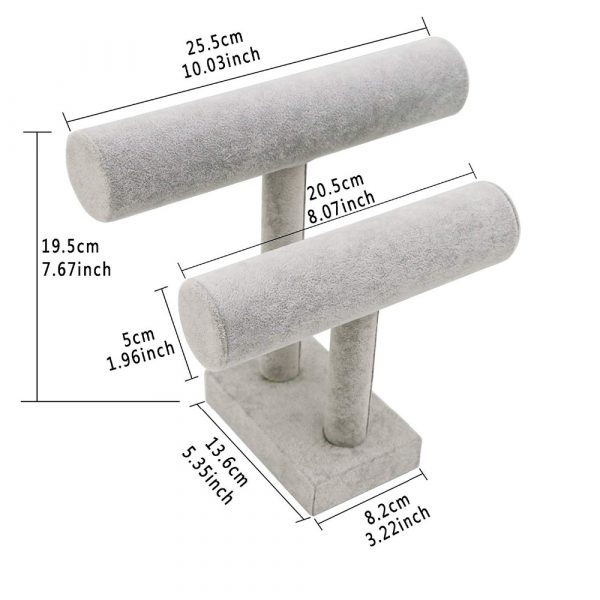 Suport etajat prezentare/depozitare Ceasuri si Bratari, 25.5 x 19.5 cm, culoare gri