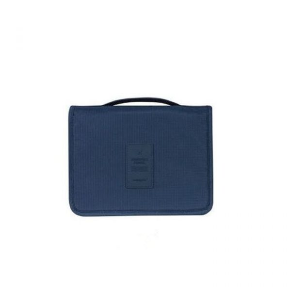 Organizator cosmetice pentru calatorii, material impermeabil, 24 cm x 18.5 cm, culoare albastru