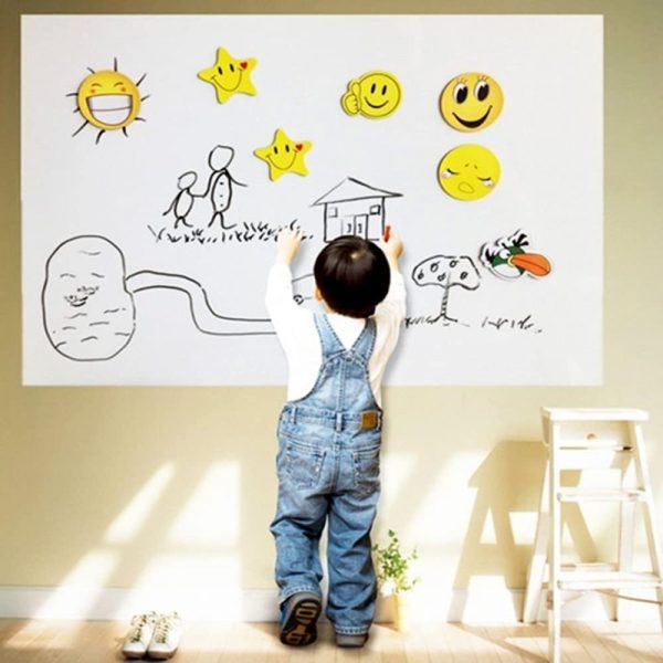Tabla folie autocolanta din PVC, 45×200 cm, pentru scris sau desenat, culoare alb