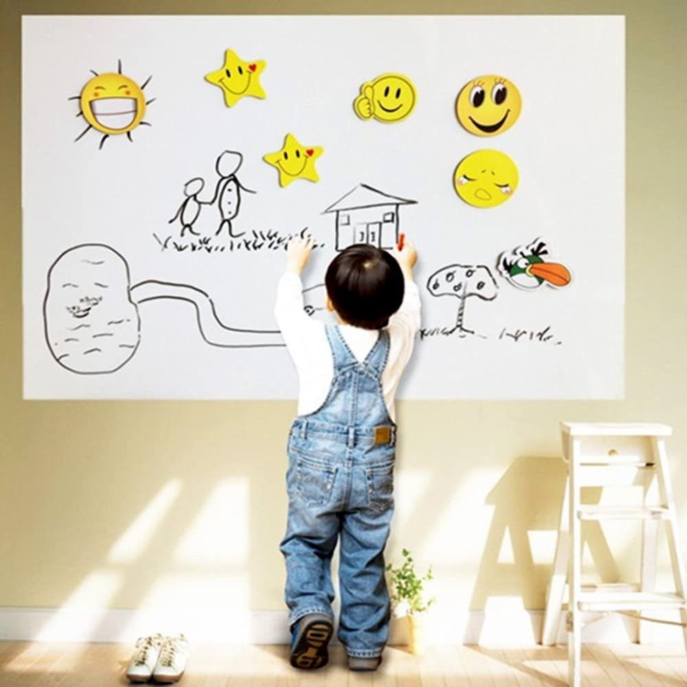 Tabla folie autocolanta din PVC, 45x200 cm, pentru scris sau desenat, culoare alb - imagine 2