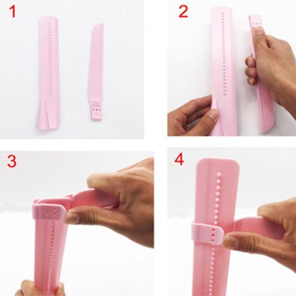 Racleta reglabila din plastic pentru nivelare tort, culoare roz