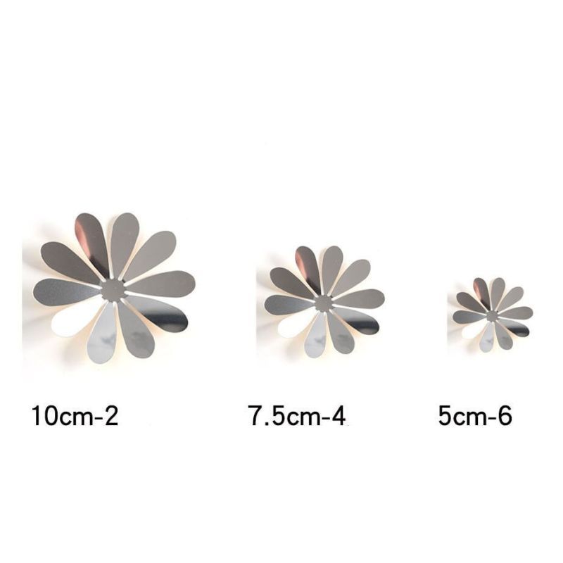 Set 12 Flori din acril pentru decor perete sau alte suprafete, diverse marimi, culoare argintiu - imagine 6