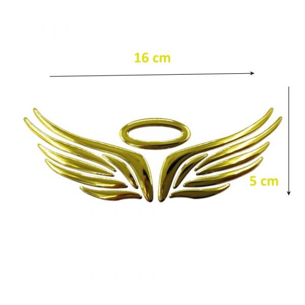 Ornament auto Aripi de inger 3D, 16cm x 5cm, culoare auriu