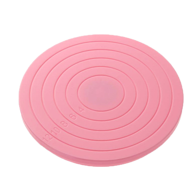 Platou cu suport rotativ pentru ornare-prezentare tort, diametru 28cm, culoare roz - imagine 3