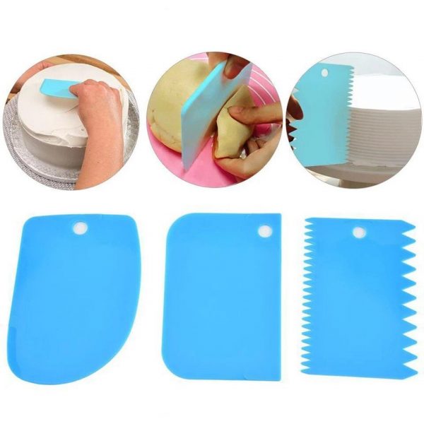 Set 3 Raclete pentru decorare torturi sau prajituri, culoare albastru
