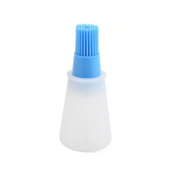 Pensula din silicon cu recipient gradat pentru lichide, albastru