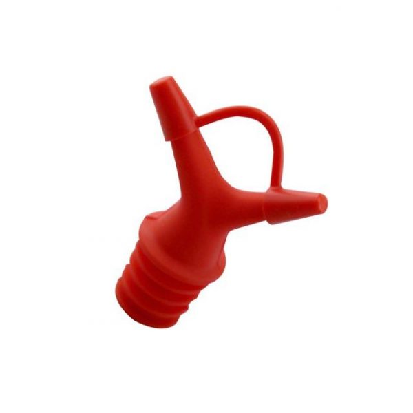 Dop dublu cu capac pentru ulei sau alte lichide, 3×4.5 cm, culoare rosu