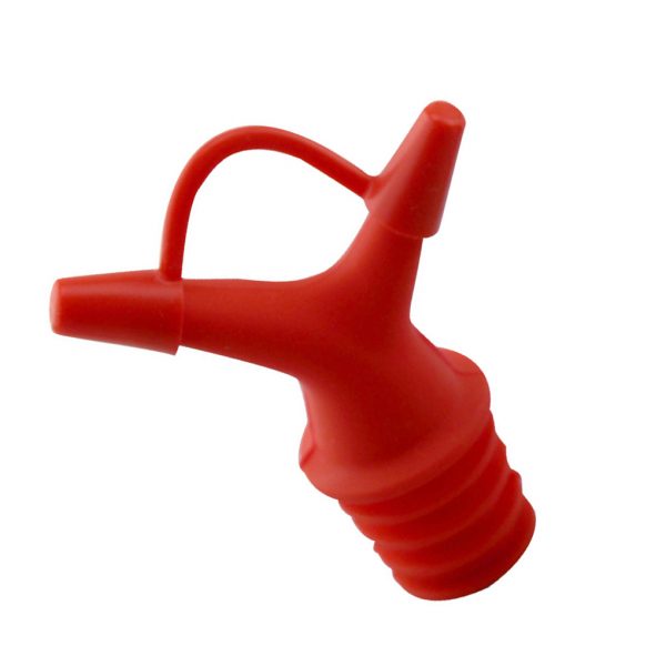 Dop dublu cu capac pentru ulei sau alte lichide, 3×4.5 cm, culoare rosu