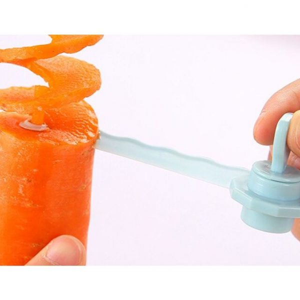 Dispozitiv manual pentru spiralat legume, 11×4 cm, culoare albastru