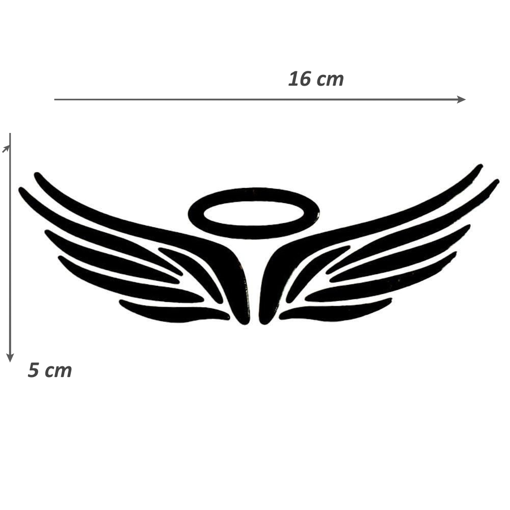 Ornament auto Aripi de inger 3D, 16cm x 5cm, culoare negru - imagine 4