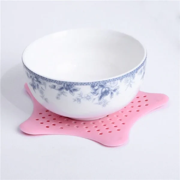 Set 2 site cu ventuza din silicon pentru chiuveta, 15 x 15 cm, culoare roz