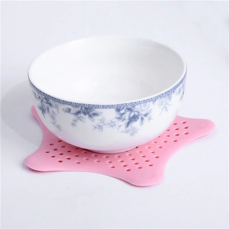 Set 2 site cu ventuza din silicon pentru chiuveta, 15 x 15 cm, culoare roz - imagine 2