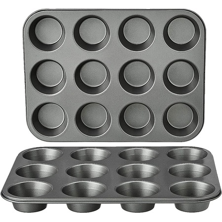 Tava pentru briose, 12 forme, 26x35 cm, negru - imagine 6