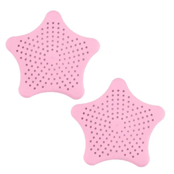 Set 2 site cu ventuza din silicon pentru chiuveta, 15 x 15 cm, culoare roz
