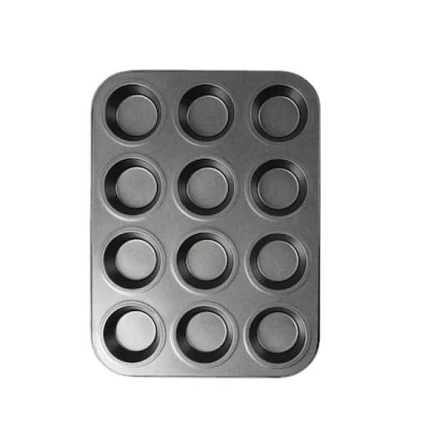 Tava pentru briose, 12 forme, 26×35 cm, negru