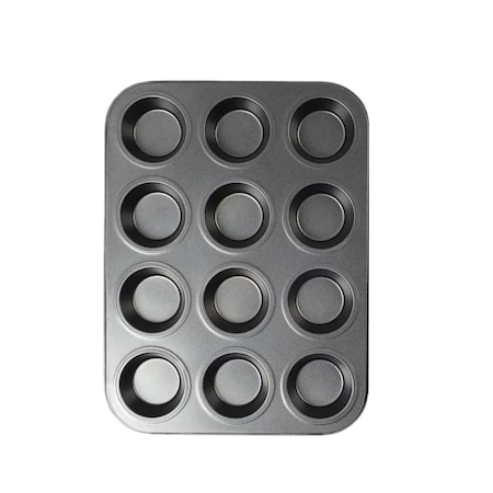 Tava pentru briose, 12 forme, 26x35 cm, negru