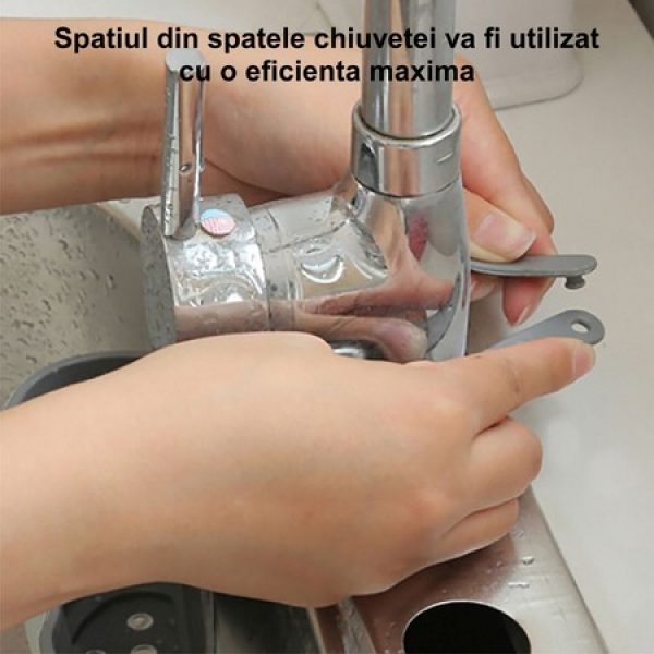 Suport organizator chiuveta, agatatoare reglabila, 13×22 cm, culoare roz