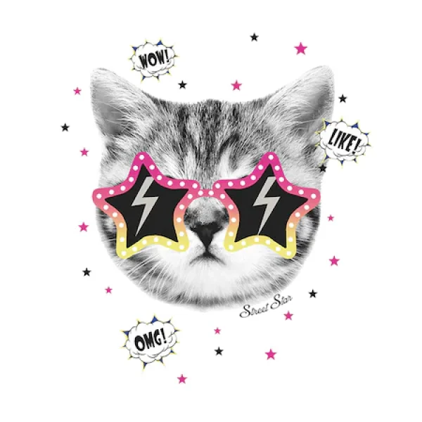 Sticker decorativ autocolant Street Star, 40×45 cm, multicolor