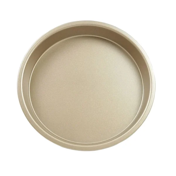 Tava de copt rotunda, material antiaderent, diametrul 25 cm, auriu